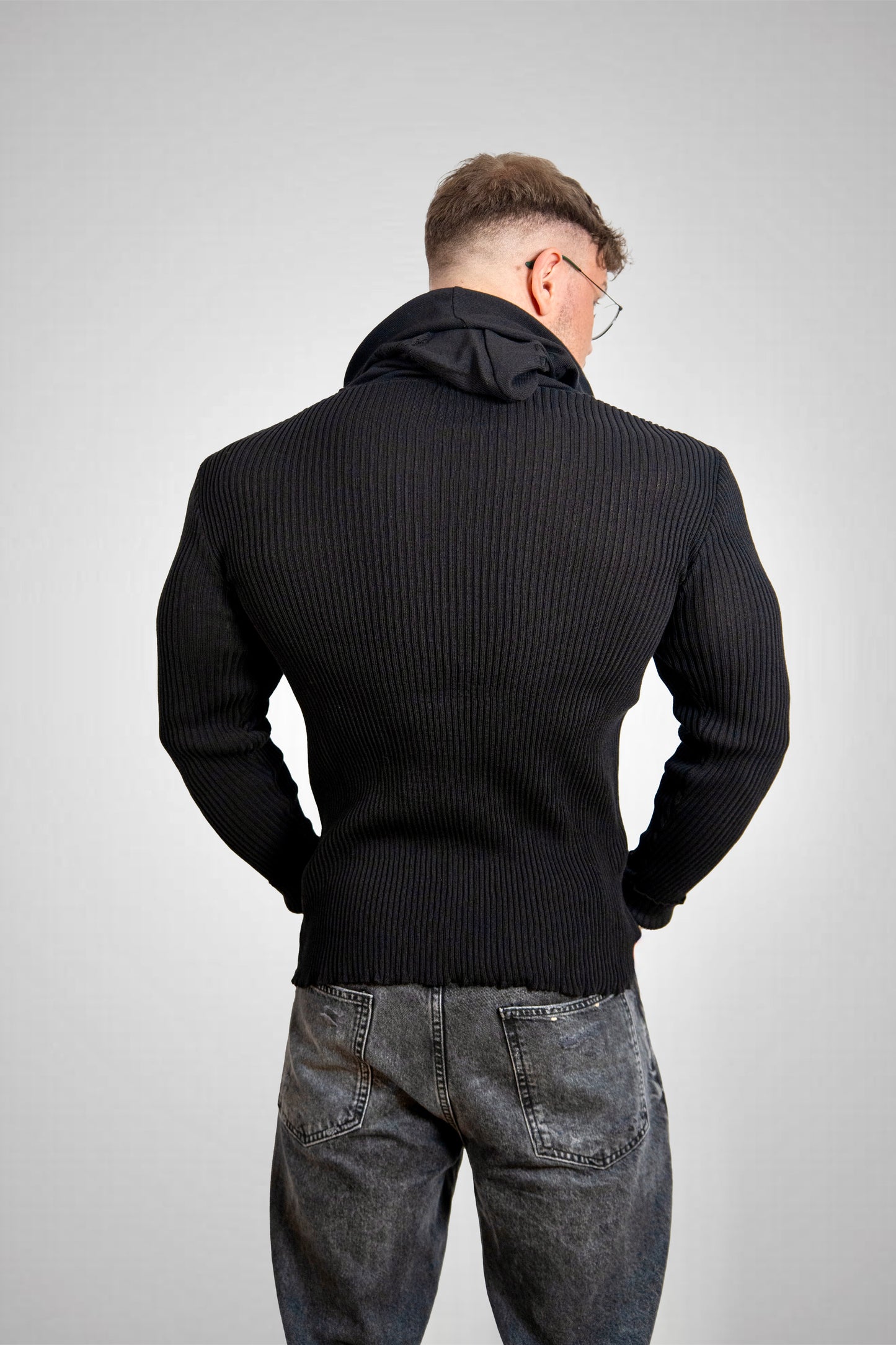 Maglia Coste con Cappuccio THE LEGACY - Nero