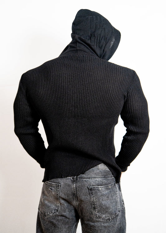 Maglia Coste con Cappuccio THE LEGACY - Nero