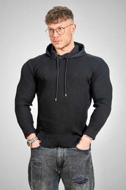 Maglia Coste con Cappuccio THE LEGACY - Nero