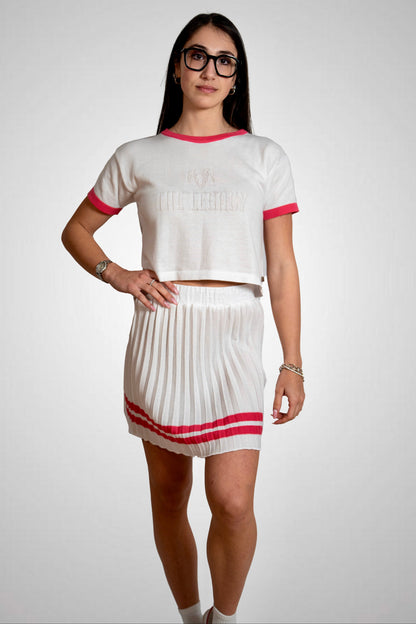 THE LEGACY Pleated Mini Skirt - White