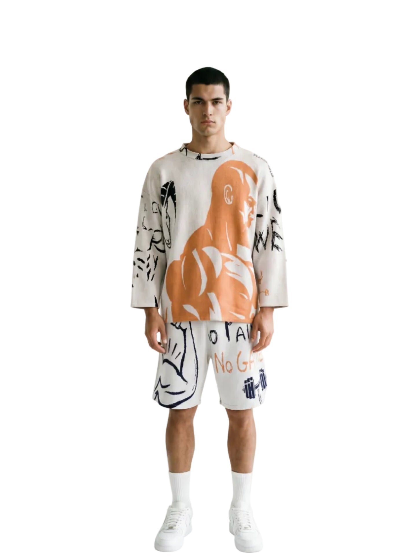 Felpa Oversize Drawed THE LEGACY - Bianco